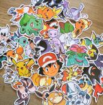 50 Pack Pokémon Stickers Mixed Characters Pikachu Eevee Charizard Laptop Bottle