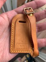 Authentic Louis Vuitton leather luggage tag !!