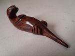 Vtg Ironwood Sea Otter Figurine Wooden Hand Carved Wood Carving 3.5" Long EUC 