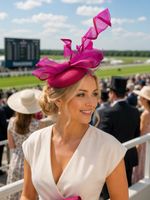 Bright Pink Fascinator Hat Wedding Races New with Tags One Size