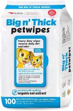Petkin Petwipes, 100 Wipes – Big 'N Thick Extra Large Pet Wipes for Dogs and Cat