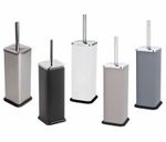  SQUARE TOILET LOO BRUSH AND HOLDER BATHROOM FREE STANDING MIRROR FINISH B.C