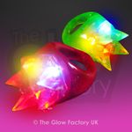 Light Up LED Ring Flashing Spiky Soft Jelly Rings in mixed colours