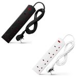 Desiretech Electric Extension Lead 4 Gang UK Plug 3 Pin 1/2/5/10 Meter Cable