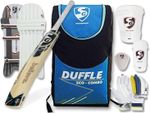 SG Kashmiri Bat Duffle Eco Combo Cricket Kit 7 pc Blue Black Size 5 Age 9-12 yr