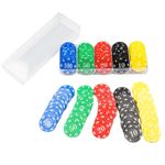 100pcs Numbered Chips Disc 5 Color Casino Chip Poker Set In Box for Home Game