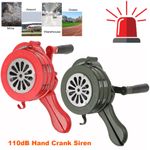 110dB Hand Crank Siren Horn Manual Operated Air Raid Alarm Siren Horn Safety New