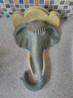 ELEPHANT HEAD SHAPED WALL MOUNTING BUST SHELF 34CM HIGH X 27CM ACROSS 15CM DEEP