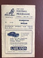Warrington v Wigan rugby league programme from 20 April 1957.