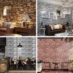 3D Brick Effect Wallpaper Thick Realistic Slate Stone Vintage’Textured Decor 10M