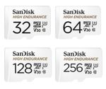 SanDisk High Endurance Card For Dash Cam Security Cam 32GB 64 128 256GB Micro SD