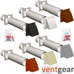 100mm round 4" cowl rigid through wall tumble dryer vent kit & stainless screws