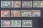 (F322-31)1956 Gilbert &Ellis Islands part set of 11stamps QEII 1/2d to 10/- (AF)