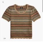 RRL by Ralph Lauren Fair Isle Wool Jacquard Knit Crew Short Sleeve Sweater  S
