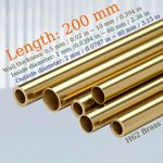 Length 200mm H62 Brass Round DIY Tubes Wall Thickness 0.5mm~15mm Diameter 2~80mm