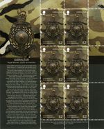 ROYAL MARINES Crest 350th Anniversary (RN Infantry) Stamp Sheet (2014 Gibraltar)