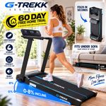 G-TREKK Treadmill 3.5HP 180KG 0-8% Incline 12KM/H Foldable Running Machine Home