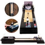 Kids Tabletop 12 ten Pin Bowling Game Spring Loaded Mechanical Bowler Board Toys