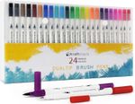 Dual Tip Colouring Pens for Adults and Children (Pack of 24) Dual Tip Brush Pens