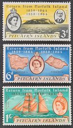 Pitcairn Islands 1961 QEII SG29/31 Set of 3 LMM #S642#
