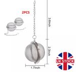 2 Pack Tea Ball Strainer – Stainless Steel Mesh Infuser for Loose Leaf Tea & Her