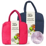 2pk Insulated Lunch Bag Reusable Thermal Cool Picnic Food Storage Adult Kids