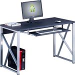 Home Office Computer Desk with Keyboard Tray Graphite Black 110cm PC13G