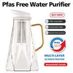 1.8L PFAS-Free Water Filter Pitcher - Multi-Layer Ultra Filtration,Hot/Cold Jug