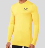 Castore Men's Baselayer Top Yellow Long Sleeve T-Shirt - New