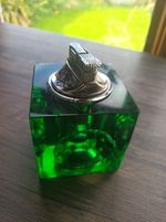 Vintage 1970s Murano Glass Green Ice Cube Table Lighter - Antonio Style (READ)