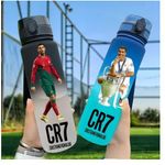 650ml Football Star Ronaldo CR7 Straw Water Portable Flip Cover Drinking Bottle