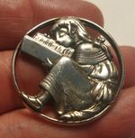 SOLID SILVER BROOCH GIRL READING A BOOK SCANDINAVIAN STYLE