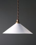 Fritz Fryer Vintage White English Coolie Pendant Light