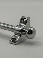 Set of 17 | Stair Carpet Rods | Round Finial - Chrome | Runners Up To 70cm