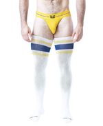 Nasty Pig Hook'd Up Thigh High Sock - White/Cadet Blue/Goldenrod