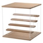 Acrylic Display Case with LED Light 5 Tier Transparent Dustproof Showcase