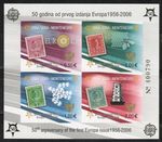 MONTENEGRO BLOCK 2B ** IMPERFORATED ANNIVERSARY BLOCK 50 YEARS C.E.P.T. EUROPE STAMPS