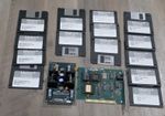 Vintage Melco Embroidery Floppy Disks & Parts Ethernet Card Piggy Back PCB Board