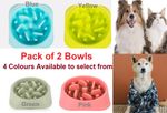 2 Pack Dog Bowl, Slow Feeder Pet Bowl Anti Slip Anti Gulp Feed Bowl Feeding Dish