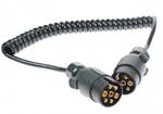 Trailer Extension Suzi Lead Curly Cable 1.5m 2 x 7 Pin Male Plastic Plugs