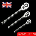 3x Socket Wrench Reversible Ratchet Handle Quick Release 1/4" 3/8" 1/2" Set