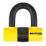 Oxford HD Max Motorcycle Brake Disc Lock Scooter Shackle U-Lock Yellow 14 mm