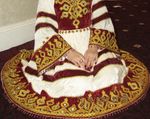 Traditional Afghan Handmade Cream and Red Kochai/Kuchi Dress