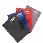 2027 A5 Week To View Diary Full Year Planner Organiser Hardback Cover
