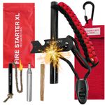 RED DAMORE Fire Starter Kit XL Ferro Rod Fire Steel Fire Striker Camping Scout