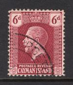 M23708 Cayman Islands 1922 SG77 KGV: 6d claret. FU, Cat £38