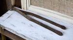 Antique Iron Long Kitchenware Tongs Original Old Hand Crafted