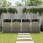 Large Four Wheelie Bin Storage Metal Store Cover Garden Sheds 4 Dustbin House UK