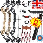 320FPS Compound Bow 19-70lbs Adjustable Arrows Set Outdoor Archery Hunting RH/LH