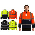 Hi Vis Bomber Jacket Waterproof Padded Safety Workwear Men Rail Spec Orange